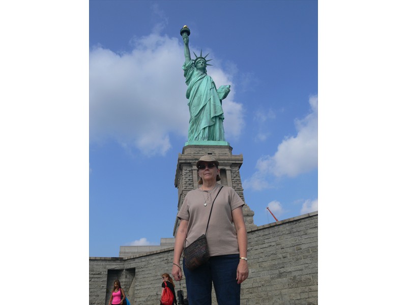 June at the Statue of Liberty